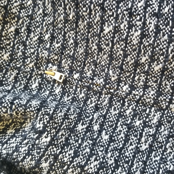 J Crew Black & White Tweed Moto Jacket Blazer sz 10 - Picture 6 of 8